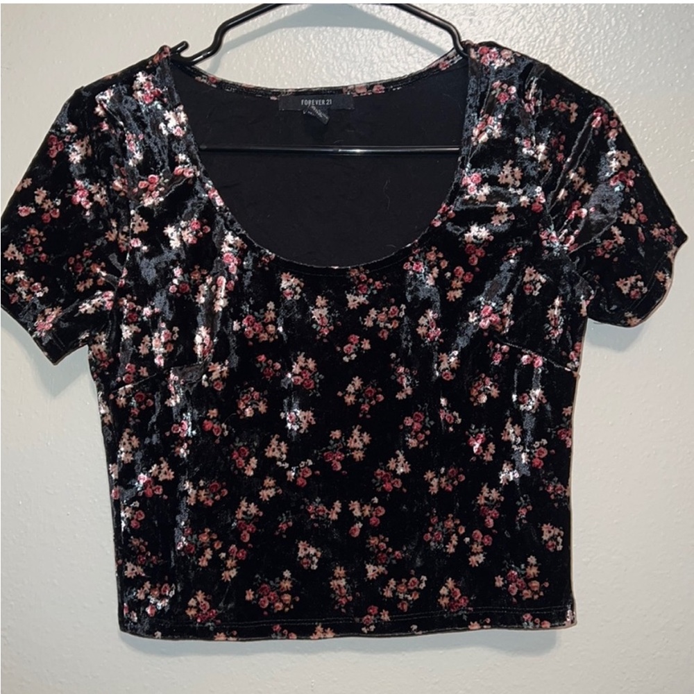 Forever 21 Velvet Crop Top